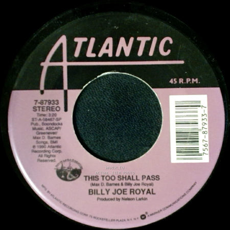 Billy Joe Royal - Searchin’ For Some Kind Of Clue / This Too Shall Pass side B