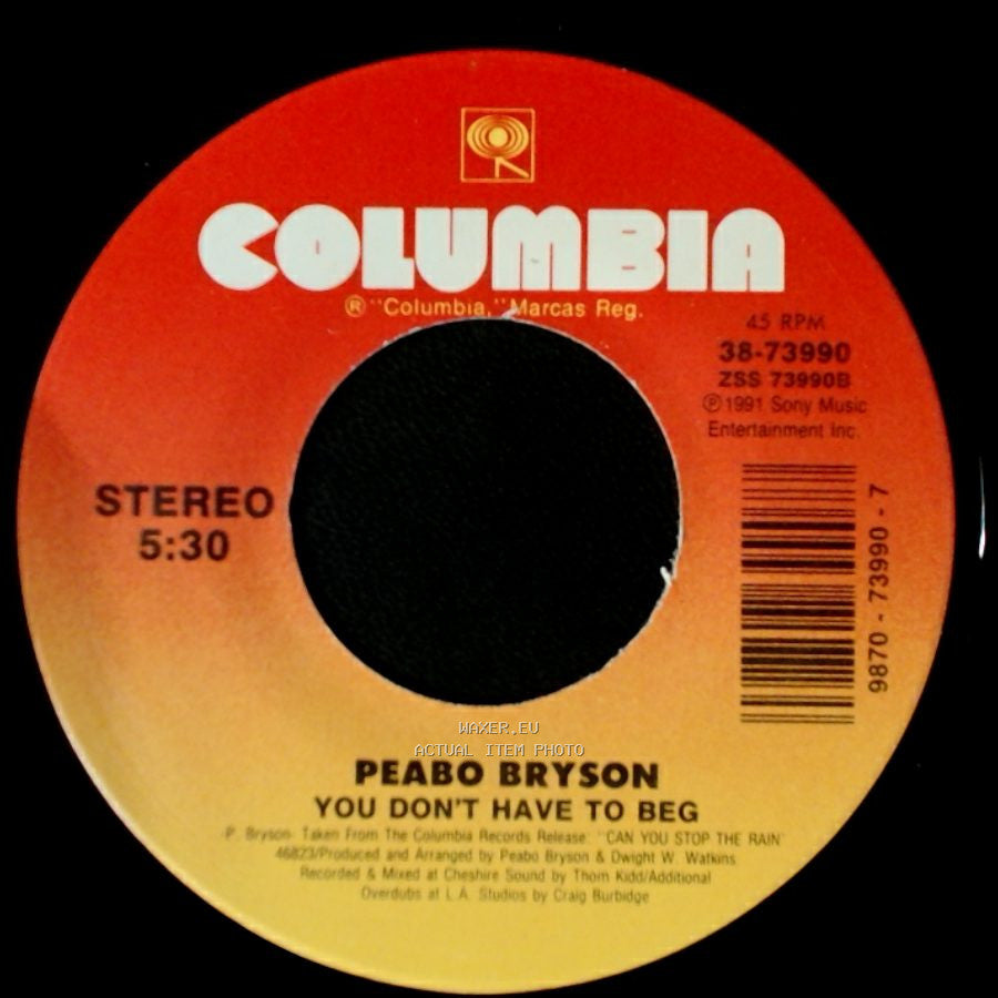 Peabo Bryson - You Don't Have To Beg / Lost In The Night (Remix) side A