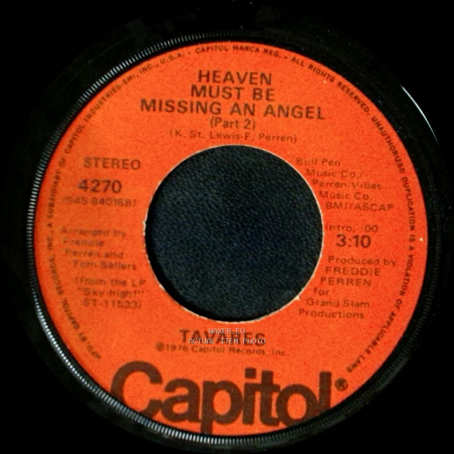 Tavares - Heaven Must Be Missing An Angel (Part 2) / Heaven Must Be Missing An Angel (Part 1) side A