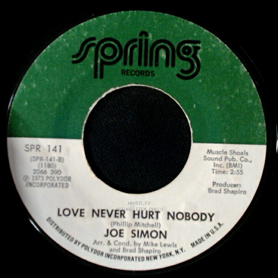 Joe Simon - River / Love Never Hurt Nobody side B