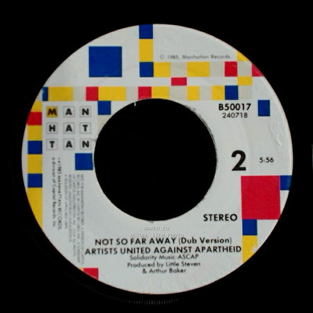 Artists United Against Apartheid - Sun City / Not So Far Away (Dub Version) side B