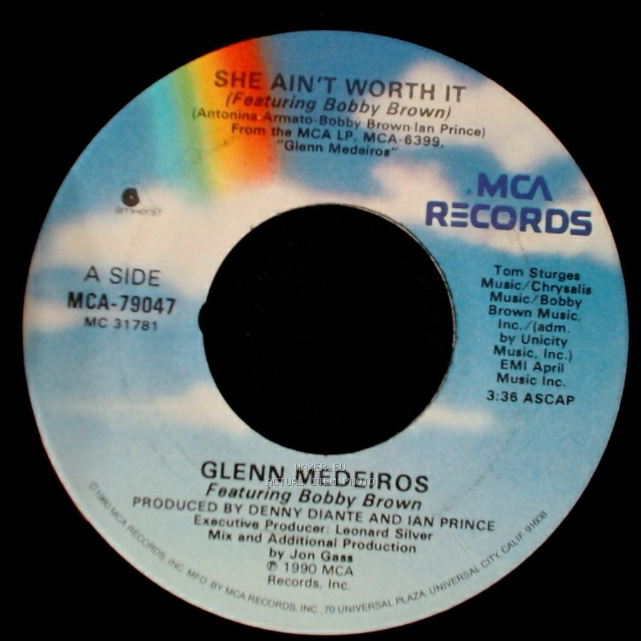 Glenn Medeiros Featuring Bobby Brown / Glenn Medeiros - She Ain't Worth It / Victim Of Love side A