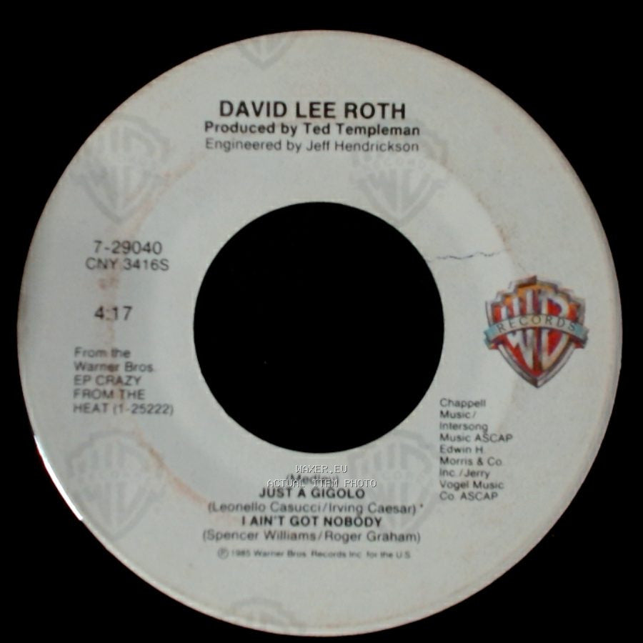 David Lee Roth - Just A Gigolo / I Ain't Got Nobody / Just A Gigolo / I Ain't Got Nobody side B