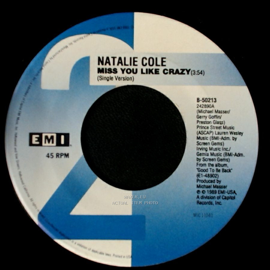Natalie Cole - I Do / Miss You Like Crazy (Single Version) side B