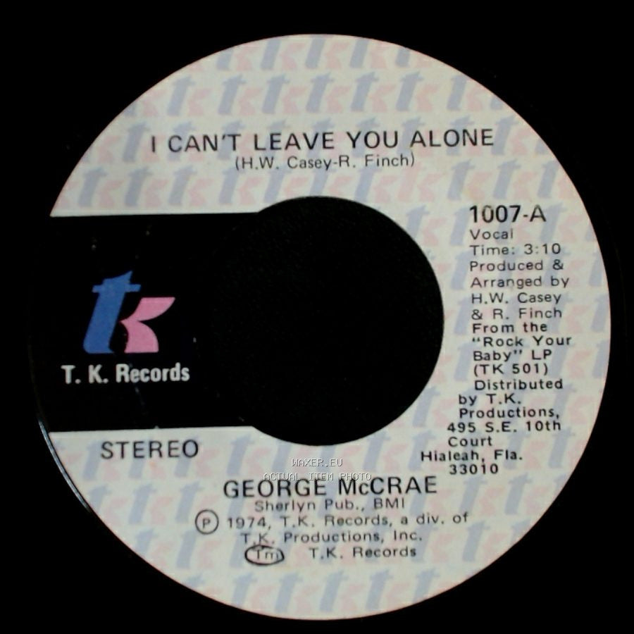 George Mccrae - I Get Lifted / I Can't Leave You Alone side B
