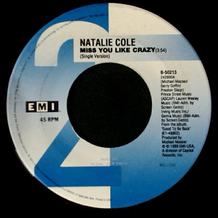 Natalie Cole - I Do (Duet With Freddie Jackson) / Miss You Like Crazy (Single Version) side B