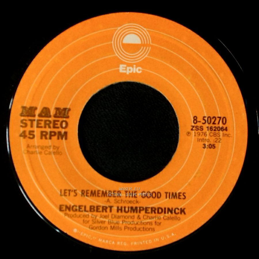 Engelbert Humperdinck - After The Lovin' / Let's Remember The Good Times side B