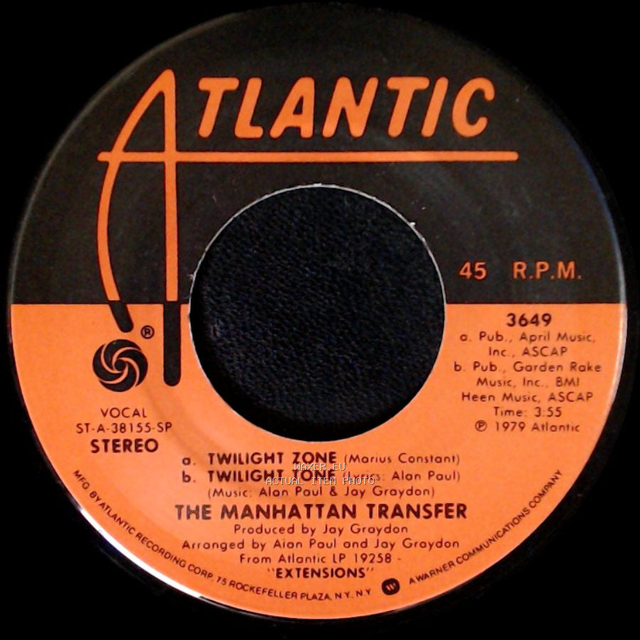The Manhattan Transfer - Twilight Zone / Body And Soul side A
