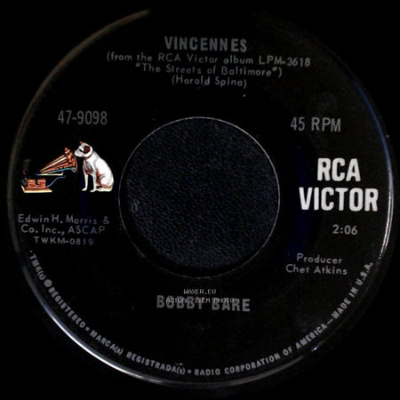 Bobby Bare - Charleston Railroad Tavern / Vincennes side B