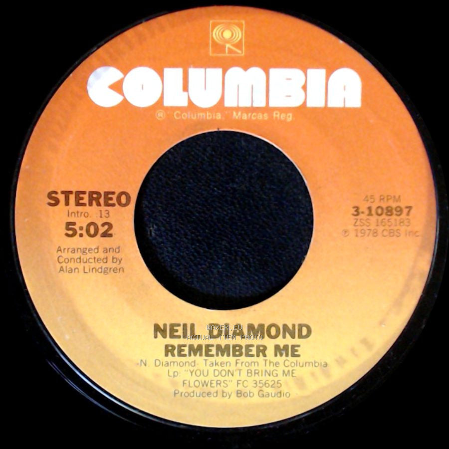 Neil Diamond - Forever In Blue Jeans / Remember Me side B