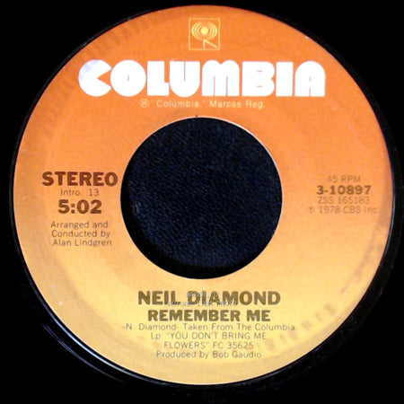 Neil Diamond - Forever In Blue Jeans / Remember Me side B