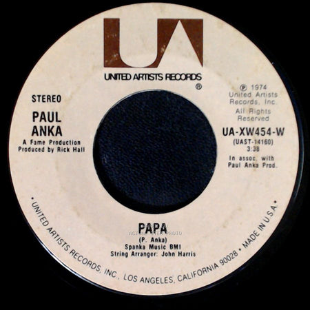 Paul Anka - Papa / (You're) Having My Baby side A