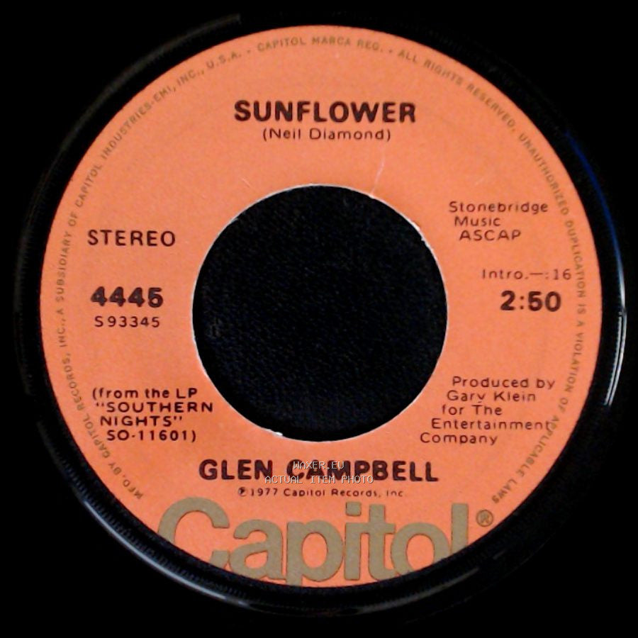 Glen Campbell - How High Did We Go / Sunflower side B