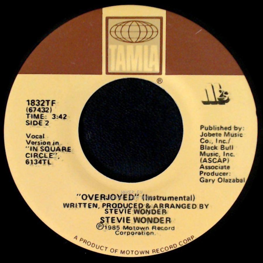 Stevie Wonder - Overjoyed / Overjoyed (Instrumental) side B