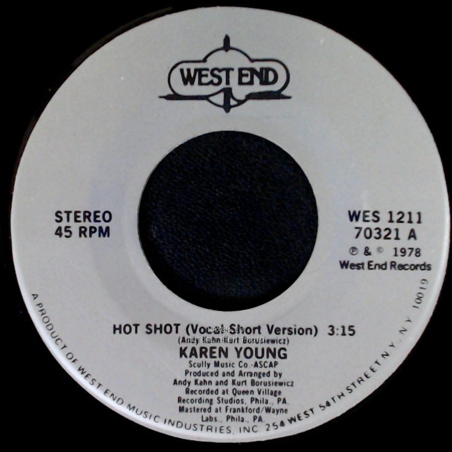 Karen Young - Hot Shot (Vocal-Shorn Version) / Hot Shot (Vocal-Long Version) side A