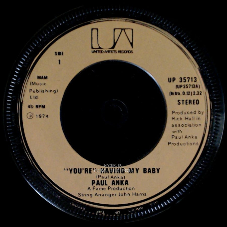 Paul Anka - You're Having My Baby / Papa side A