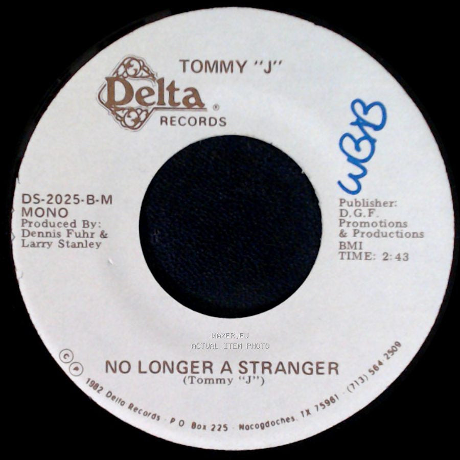 Tommy "J" - No Longer A Stranger / No Longer A Stranger side A