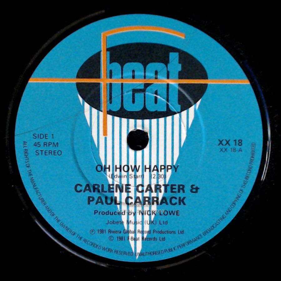 Carlene Carter & Paul Carrack / Carlene Carter - Oh How Happy / Billy side A