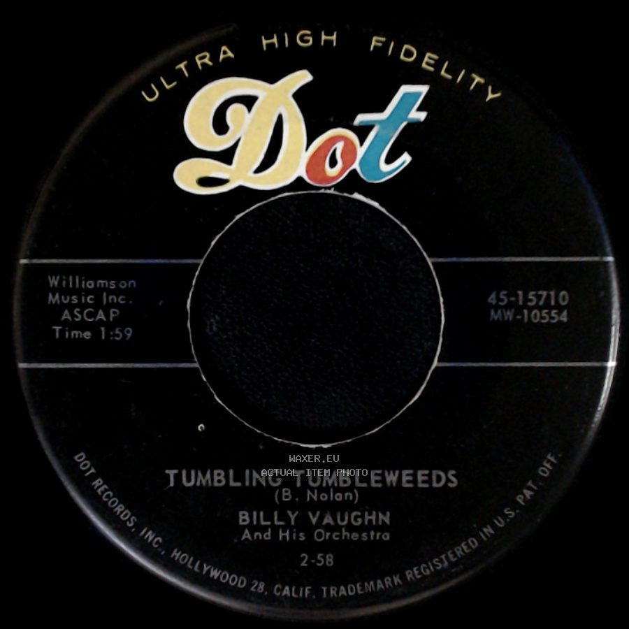 Billy Vaughn And His Orchestra - Tumbling Tumbleweeds / Trying side A