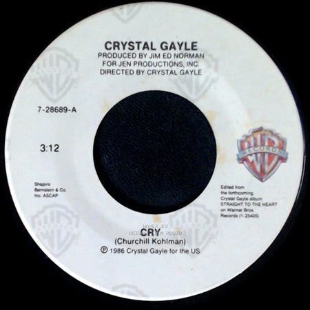 Crystal Gayle - Cry / Crazy In The Heart side A