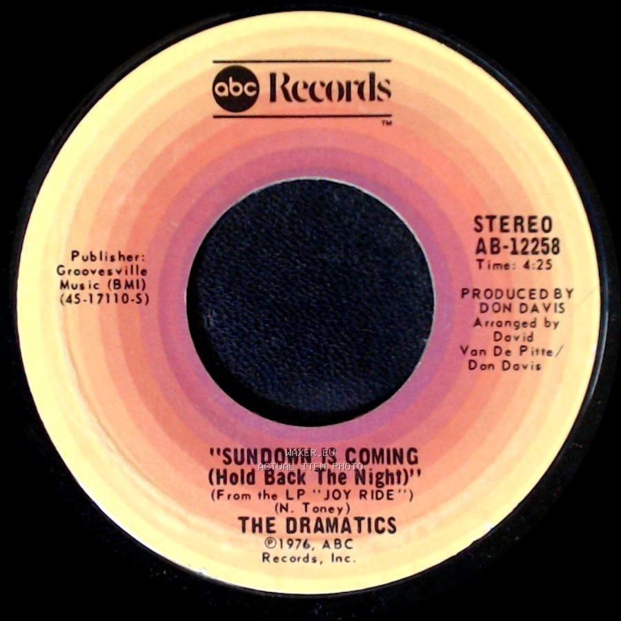 The Dramatics - I Can't Get Over You / Sundown Is Coming (Hold Back The Night) side B