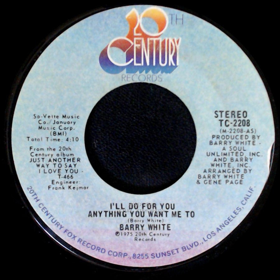 Barry White - Anything You Want Me To / I'll Do For You Anything You Want Me To side B