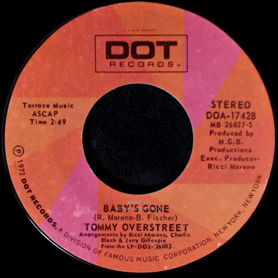Tommy Overstreet - Baby's Gone / Heaven Is My Woman's Love side A