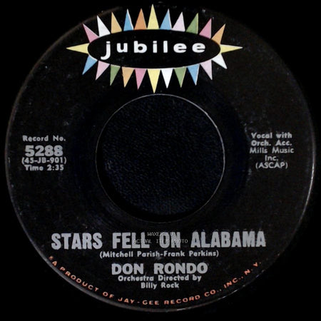 Don Rondo - White Silver Sands / Stars Fell On Alabama side B
