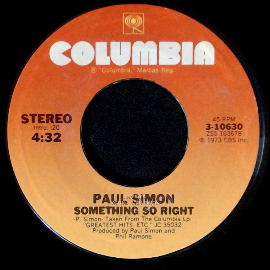Paul Simon - Something So Right / Slip Slidin' Away side A