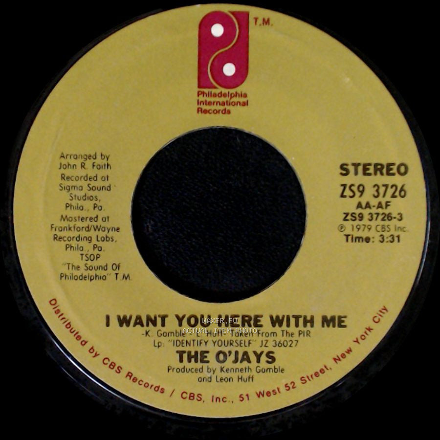 The O'jays - Get On Out And Party / I Want You Here With Me side B
