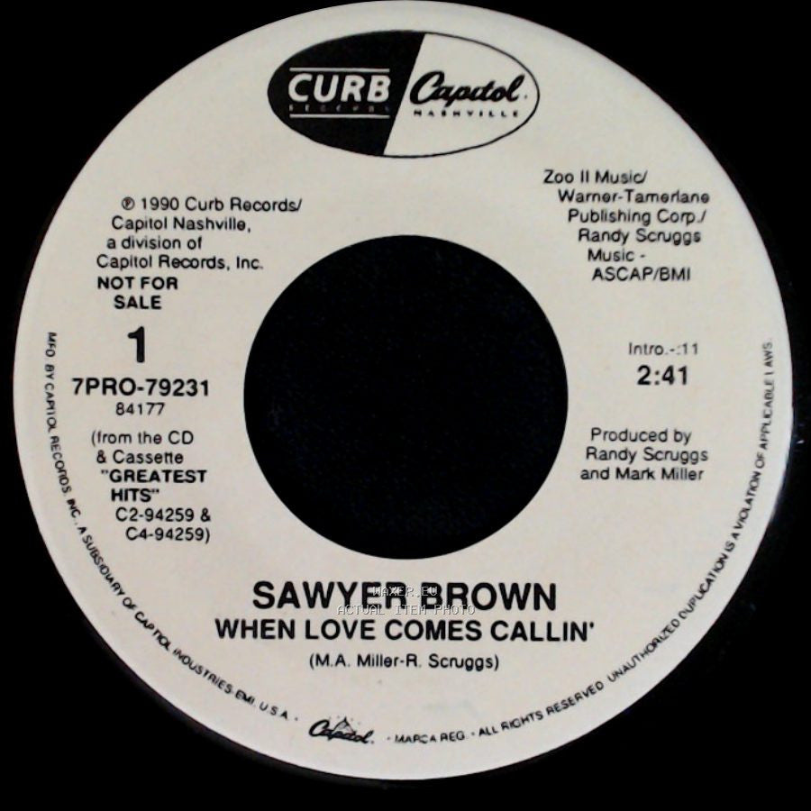 Sawyer Brown - When Love Comes Callin' / When Love Comes Callin' side B