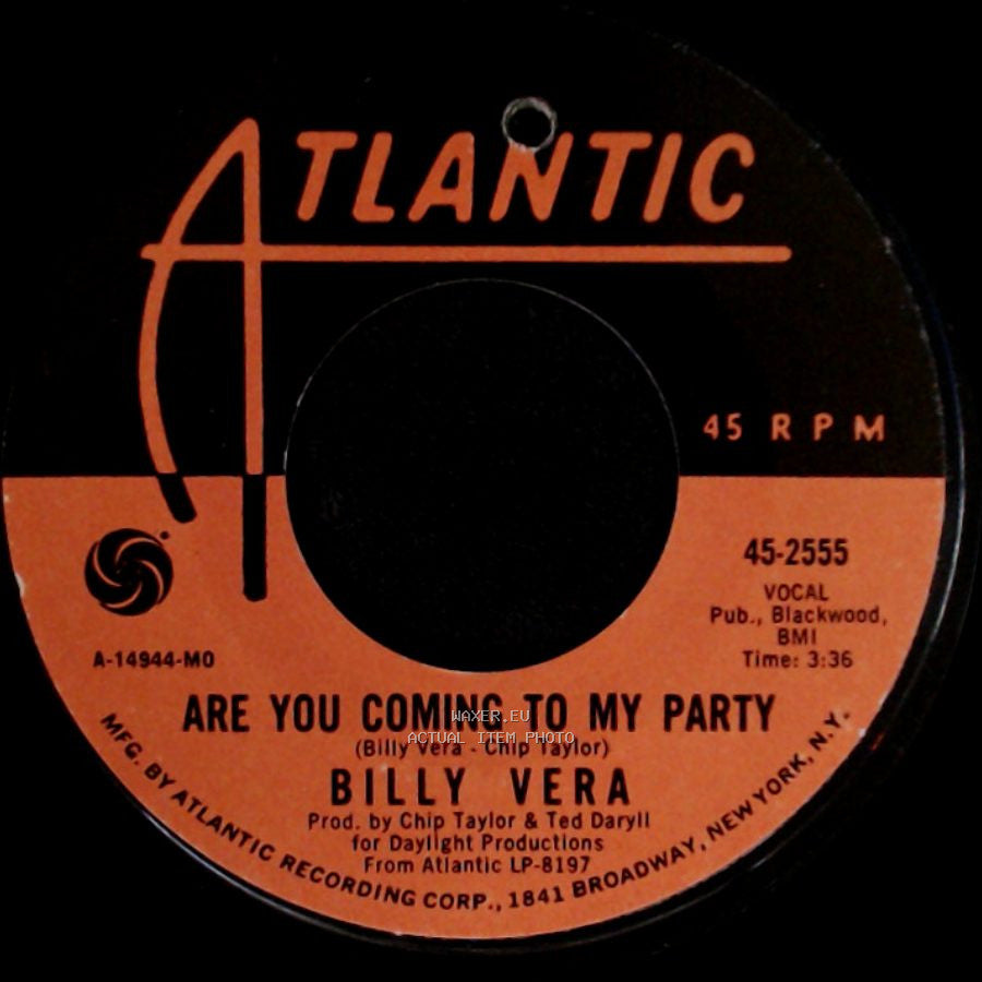 Billy Vera - Are You Coming To My Party / I've Been Loving You Too Long side A