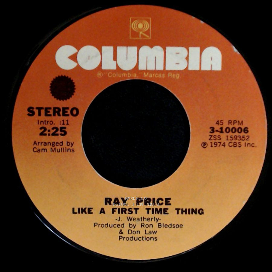 Ray Price - You Are A Song / Like A First Time Thing side B