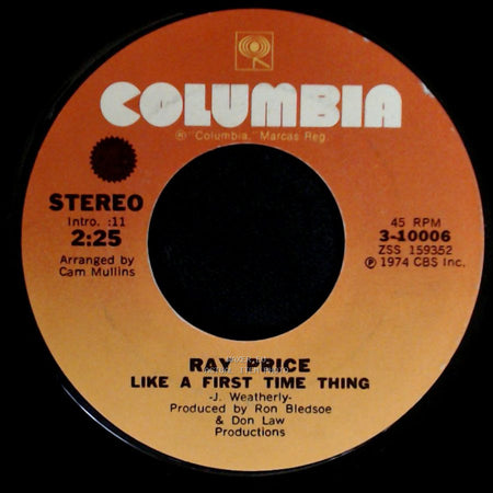 Ray Price - You Are A Song / Like A First Time Thing side B