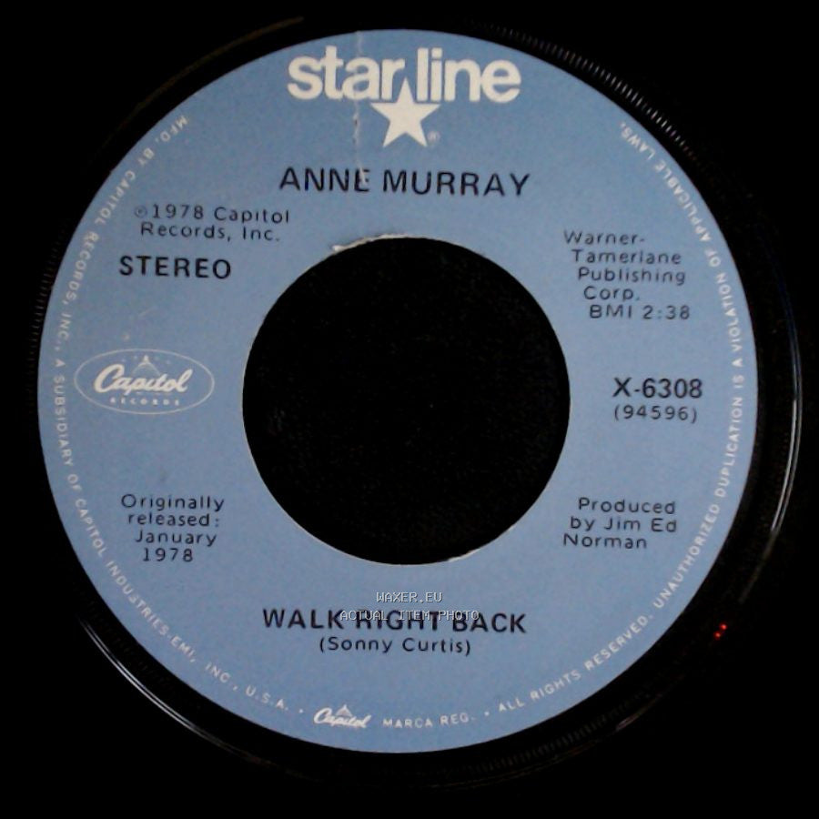 Anne Murray - Walk Right Back / You Needed Me side A