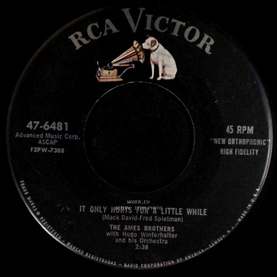 The Ames Brothers - It Only Hurts For A Little While / If You Wanna See Mamie Tonight side A