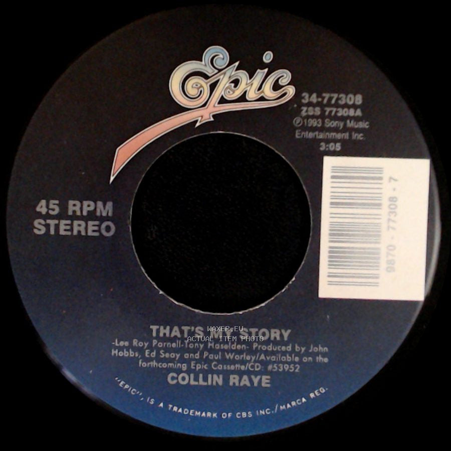 Collin Raye - Border And Beyond / That's My Story side B
