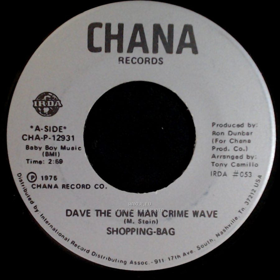 Dave The One Man Crime Wave - Shopping-Bag (Instrumental) / Shopping-Bag side B