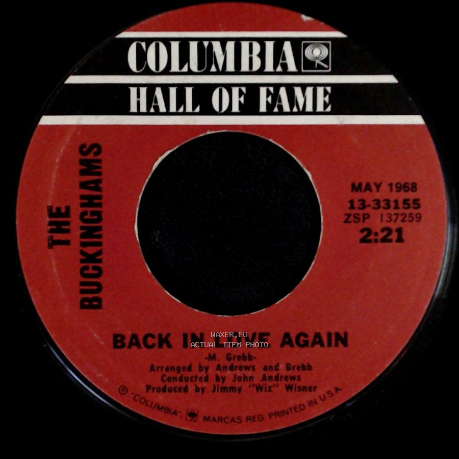 The Buckinghams - Back In Love Again / Kind Of A Drag side A