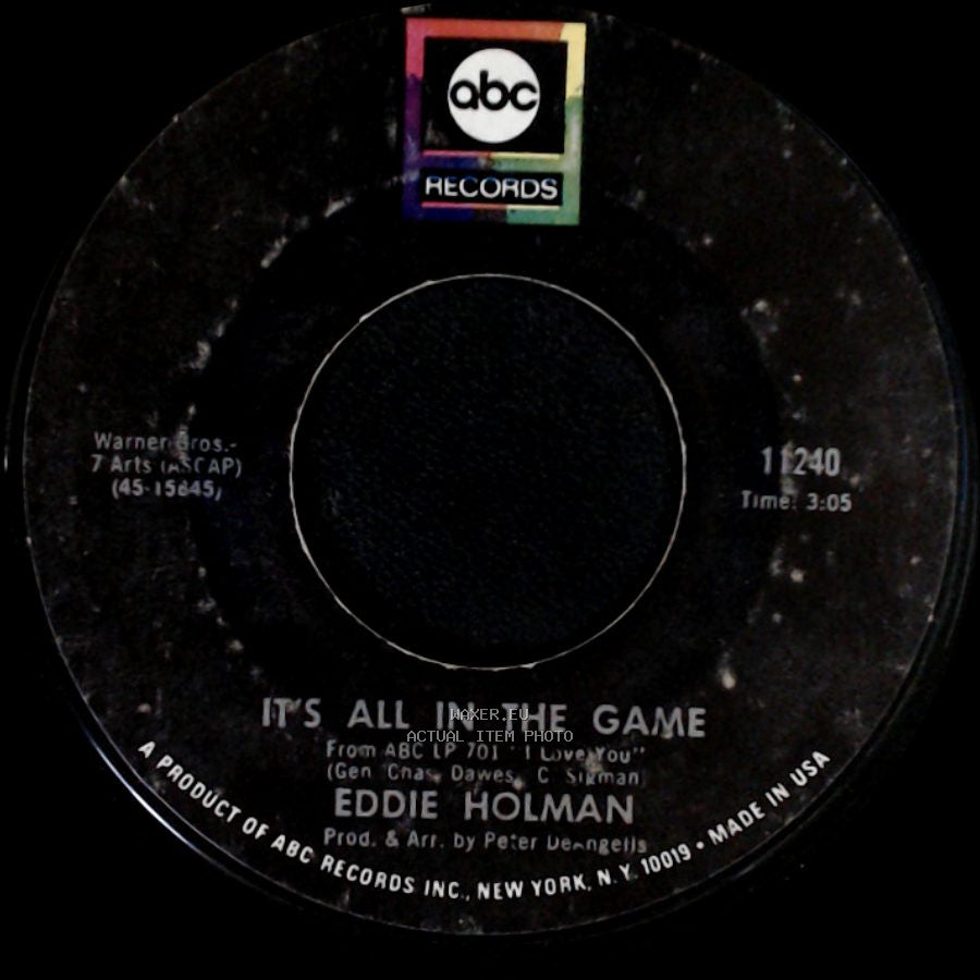 Eddie Holman - Hey There Lonely Girl / It's All In The Game side B
