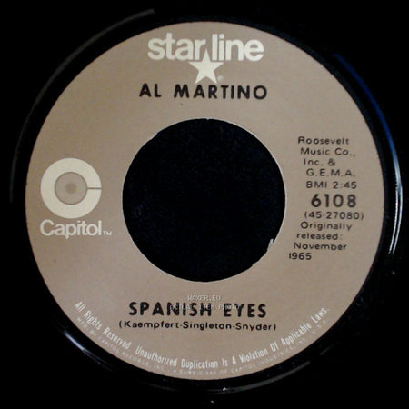 Al Martino - Melody Of Love / Spanish Eyes side B