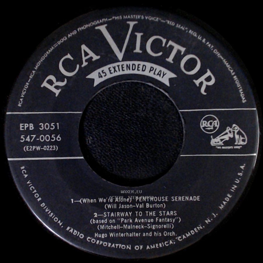 Hugo Winterhalter And His Orch. - I've Told Every Little Star / Deep Purple / Penthouse Serenade / Stairway To The Stars side B