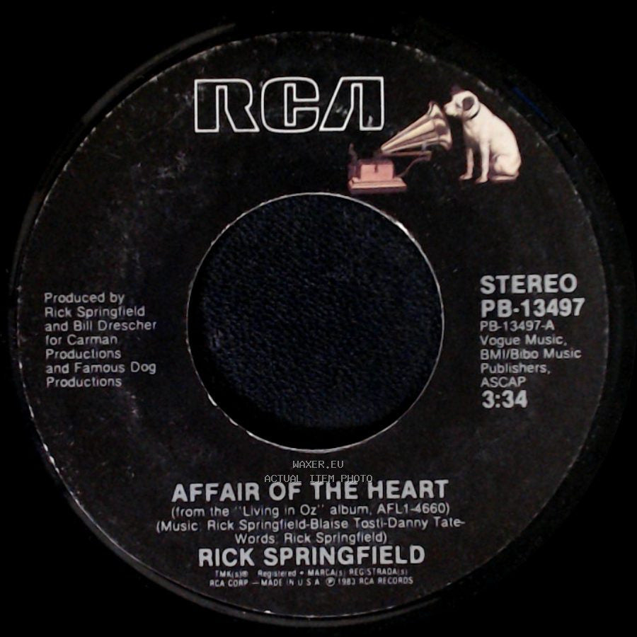 Rick Springfield - Like Father, Like Son / Affair Of The Heart side B