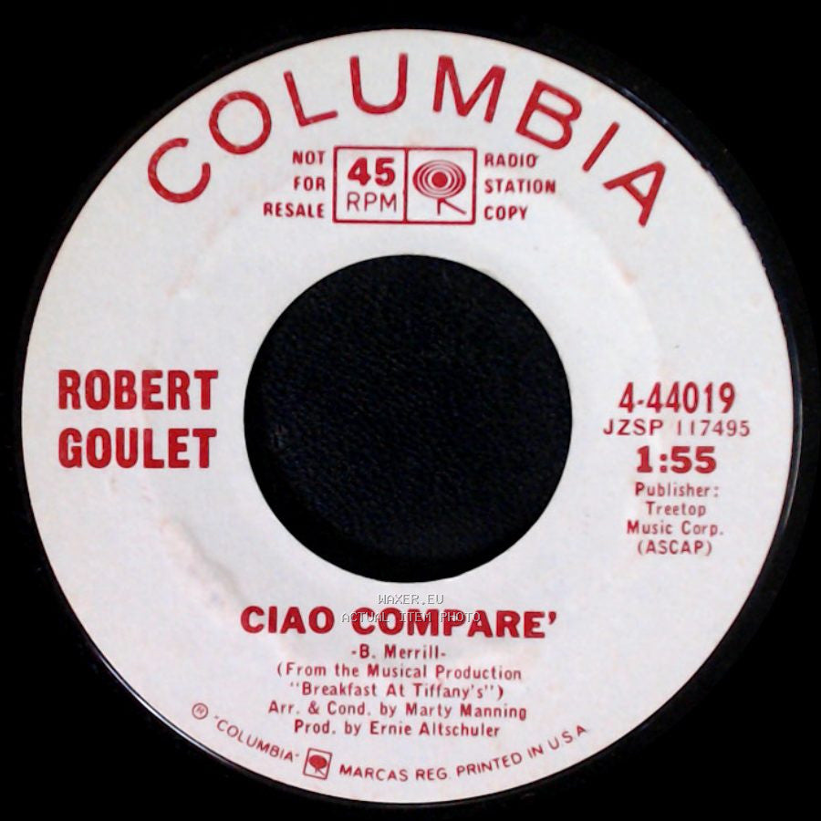 Robert Goulet - Ciao Compare’ / World Of Clowns side A