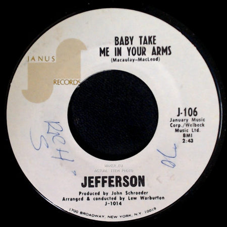 Jefferson - Baby Take Me In Your Arms / I Feel Flat On My Face side A