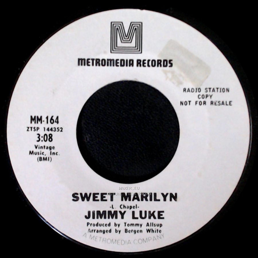 Jimmy Luke - Sweet Marilyn / I Came Too Close To Losing You side A