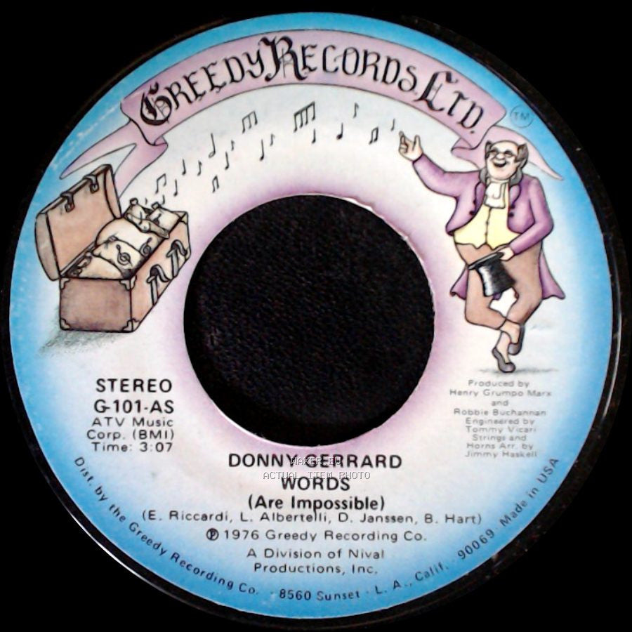 Donny Gerrard - Words (Are Impossible) / Stand Up side A