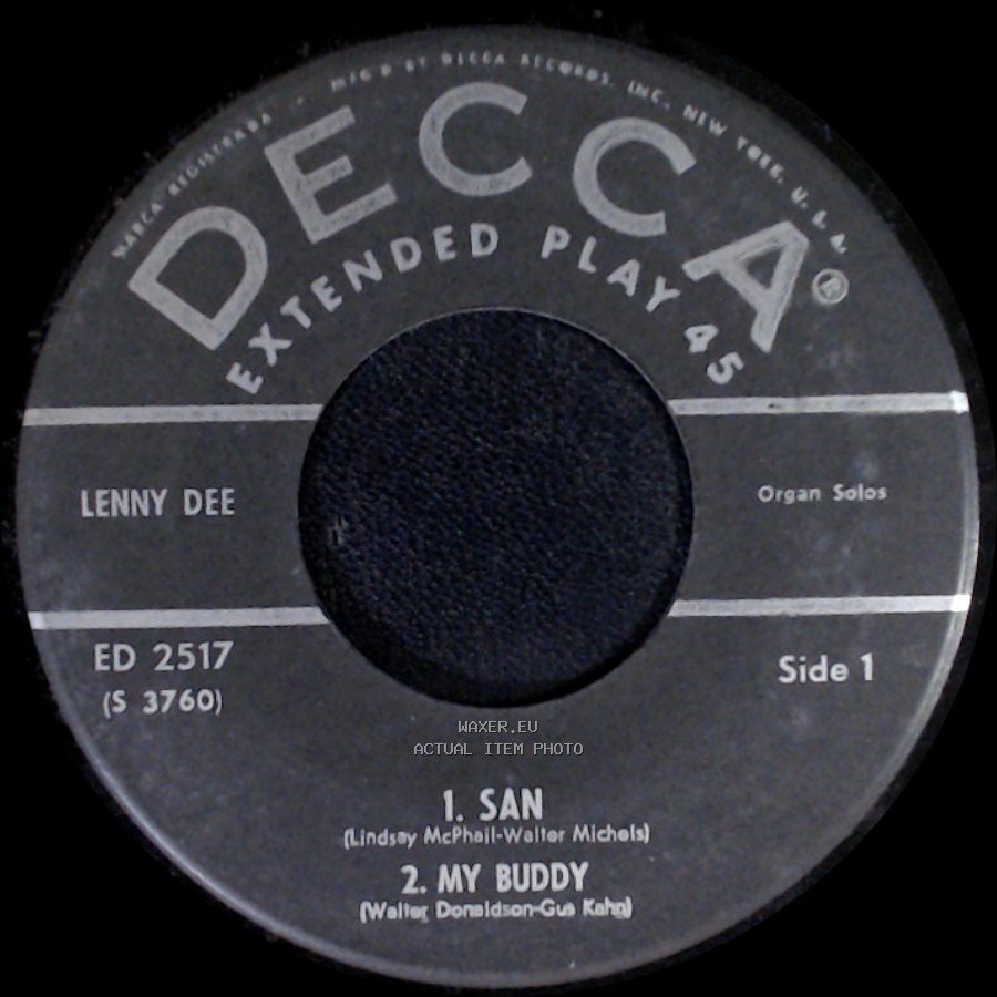 Lenny Dee - I San / My Buddy / Down Home Rag / This Can't Be Love side A