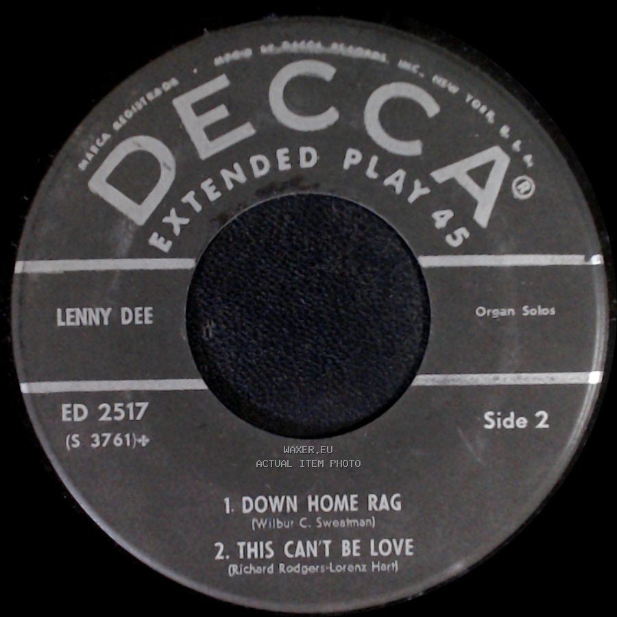Lenny Dee - I San / My Buddy / Down Home Rag / This Can't Be Love side B