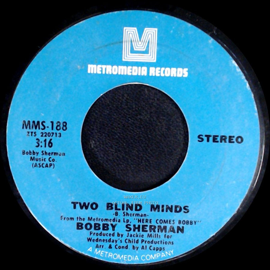 Bobby Sherman - Two Blind Minds / Hey, Mister Sun side B